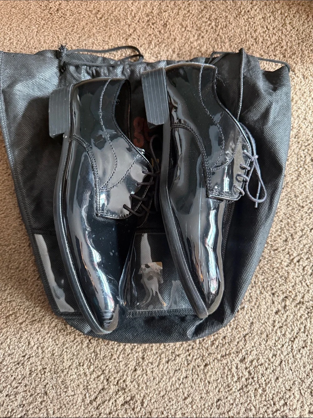 Black Patent Lace-Up Dress Shoes for Men by After Hours Size 10 1/2 Worn once